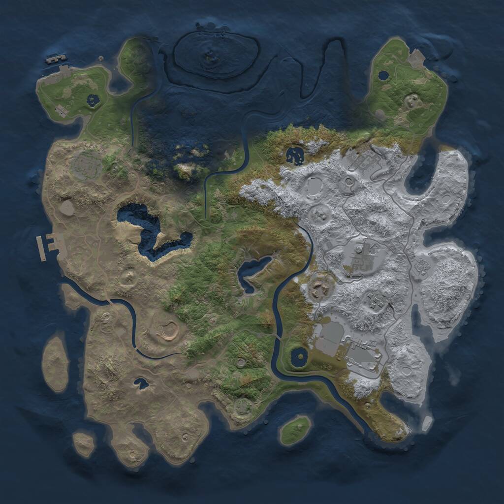 Rust Map: Procedural Map, Size: 4000, Seed: 774555956, 14 Monuments