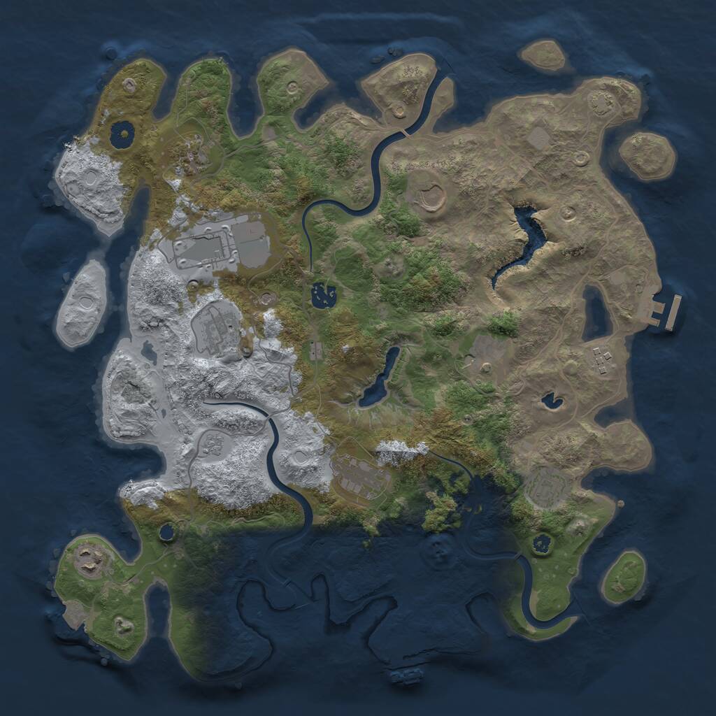 Rust Map: Procedural Map, Size: 4000, Seed: 45696, 16 Monuments