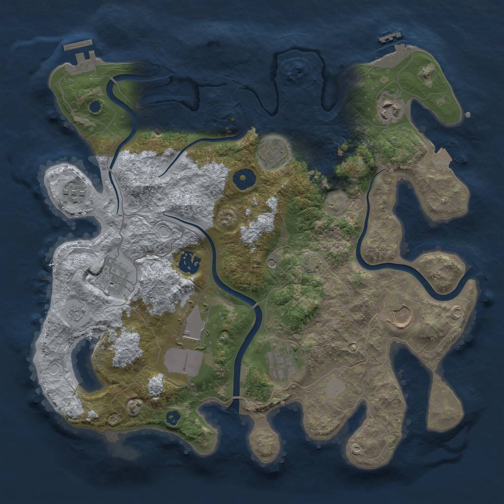 Rust Map: Procedural Map, Size: 3500, Seed: 1468035193, 14 Monuments