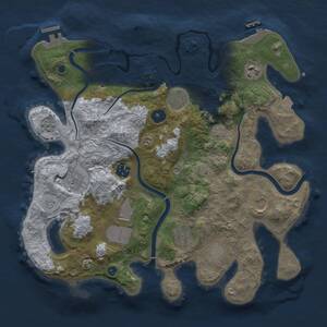Thumbnail Rust Map: Procedural Map, Size: 3500, Seed: 1468035193, 14 Monuments