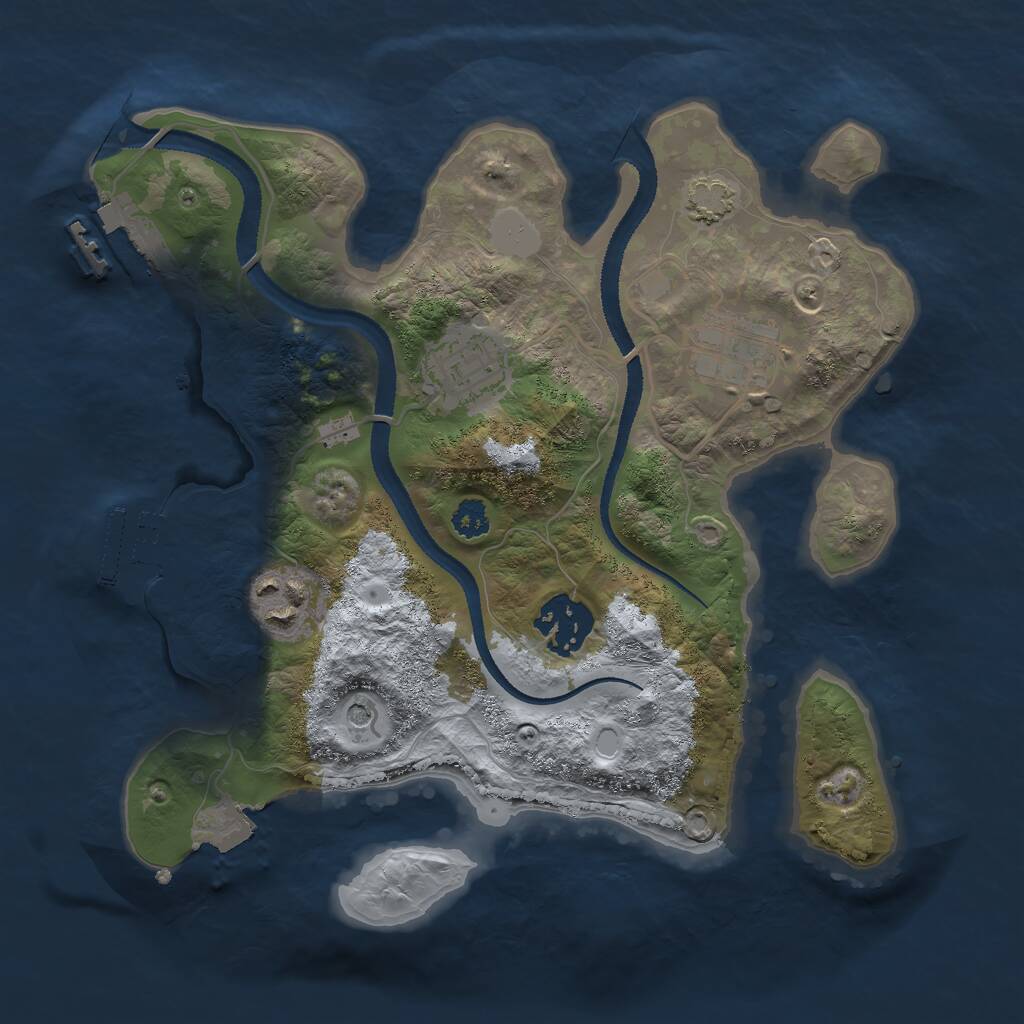 Rust Map: Procedural Map, Size: 2700, Seed: 1308902196, 9 Monuments