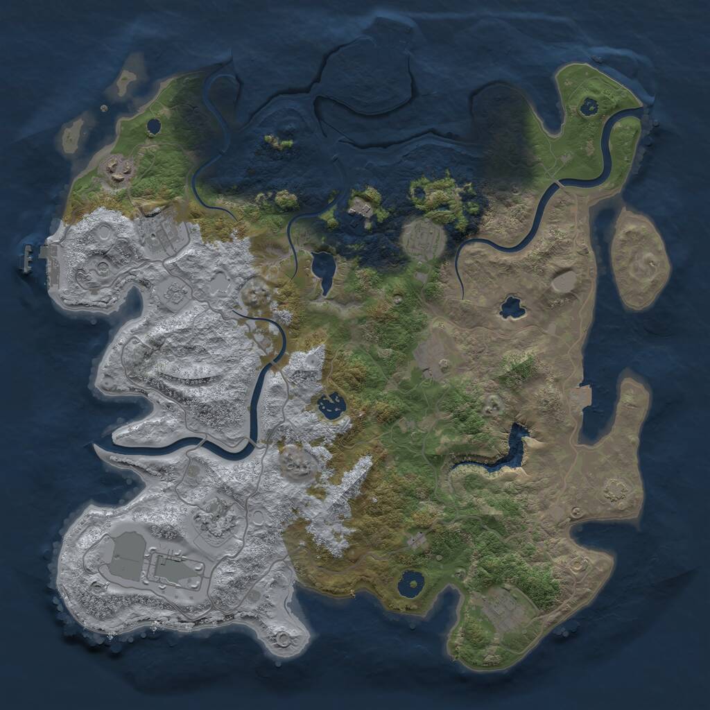 Rust Map: Procedural Map, Size: 4000, Seed: 2469934, 15 Monuments