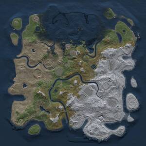 Thumbnail Rust Map: Procedural Map, Size: 4500, Seed: 1262058079, 16 Monuments