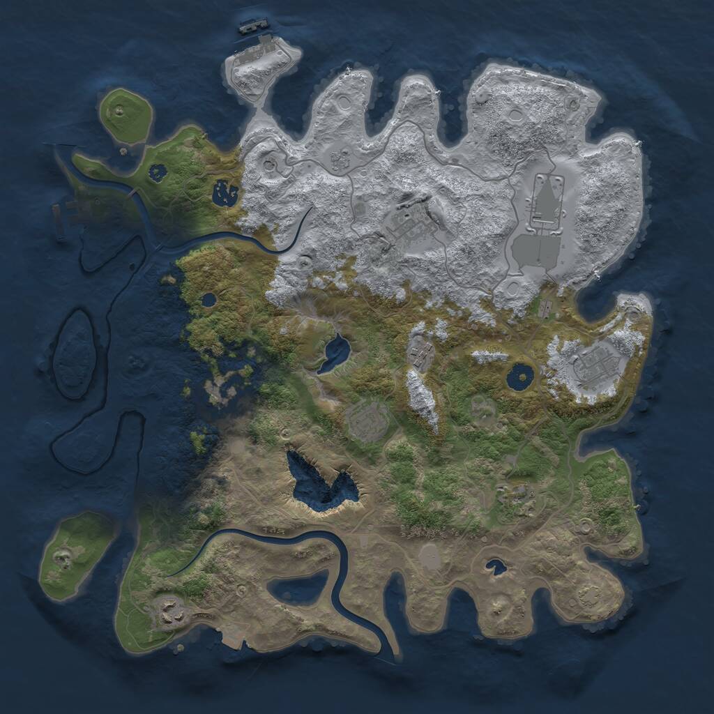 Rust Map: Procedural Map, Size: 4000, Seed: 1461300188, 15 Monuments