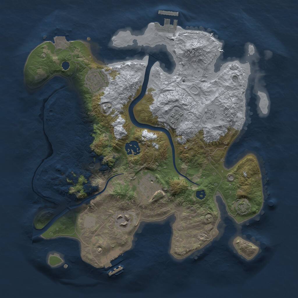 Rust Map: Procedural Map, Size: 3000, Seed: 864286169, 11 Monuments