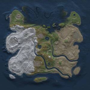 Thumbnail Rust Map: Procedural Map, Size: 3500, Seed: 690155809, 14 Monuments