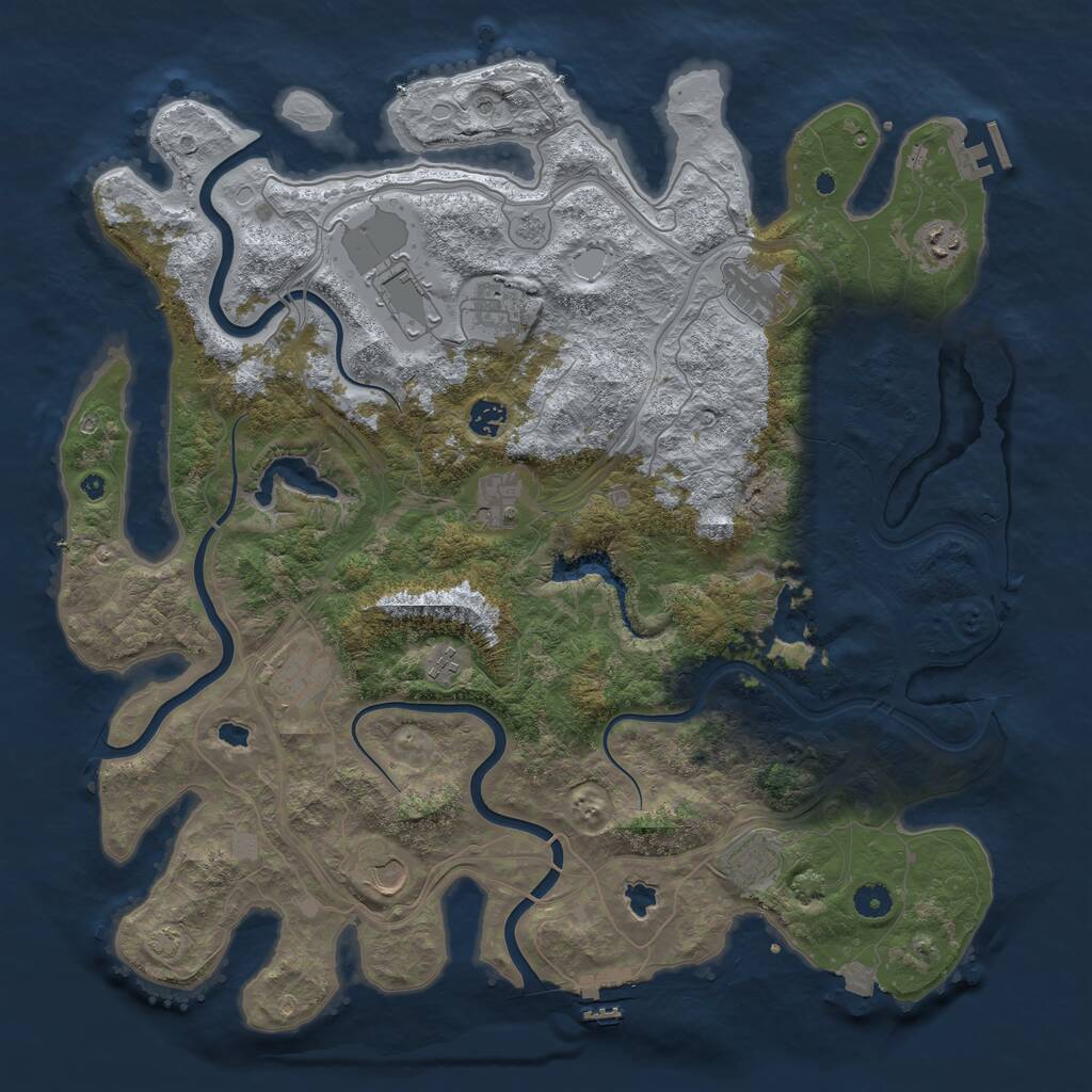 Rust Map: Procedural Map, Size: 4500, Seed: 456358815, 16 Monuments