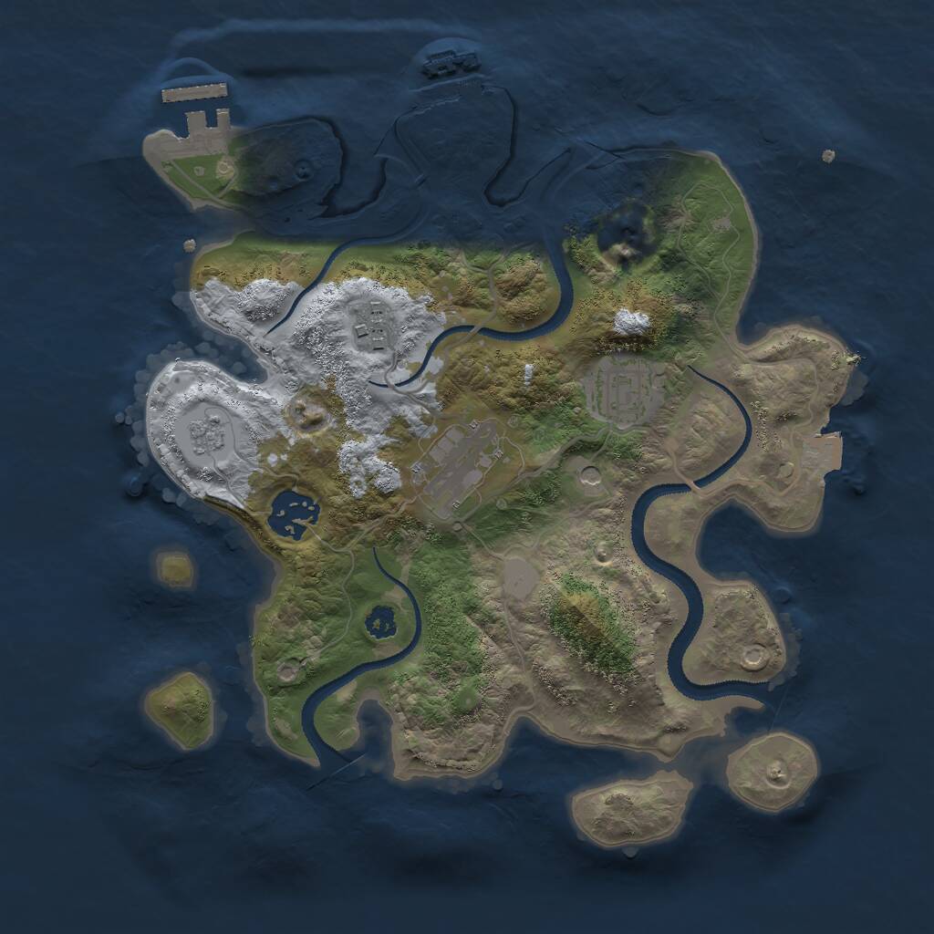 Rust Map: Procedural Map, Size: 2900, Seed: 260593393, 9 Monuments