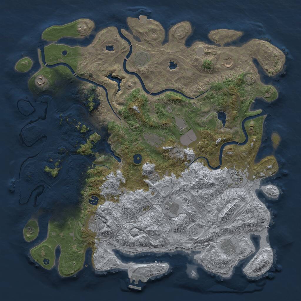 Rust Map: Procedural Map, Size: 4750, Seed: 1362124779, 17 Monuments