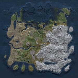 Thumbnail Rust Map: Procedural Map, Size: 4000, Seed: 612969499, 15 Monuments