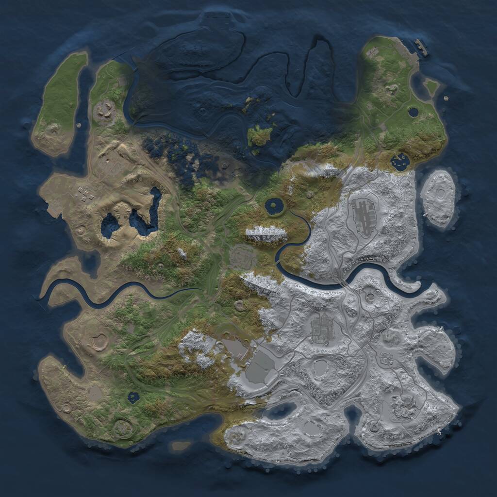 Rust Map: Procedural Map, Size: 4250, Seed: 2045, 17 Monuments