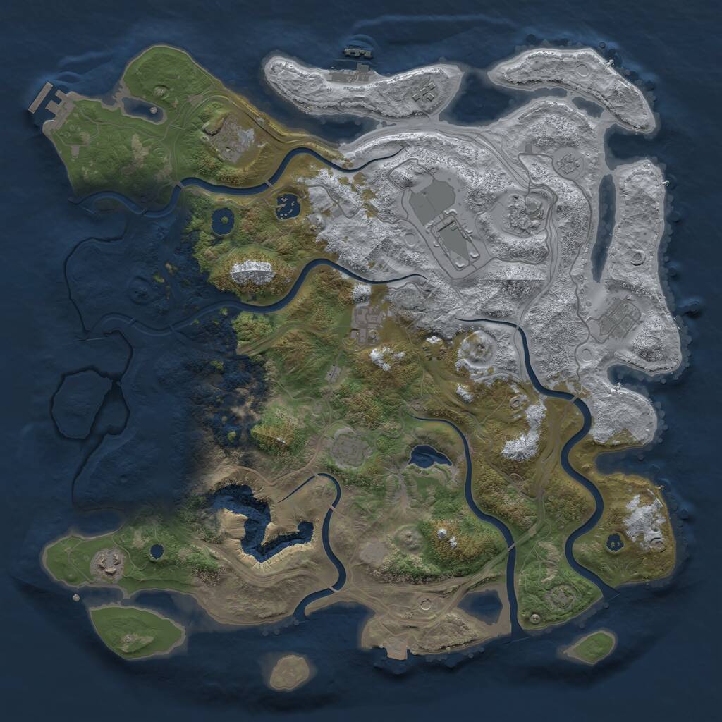 Rust Map: Procedural Map, Size: 4250, Seed: 2083538223, 15 Monuments