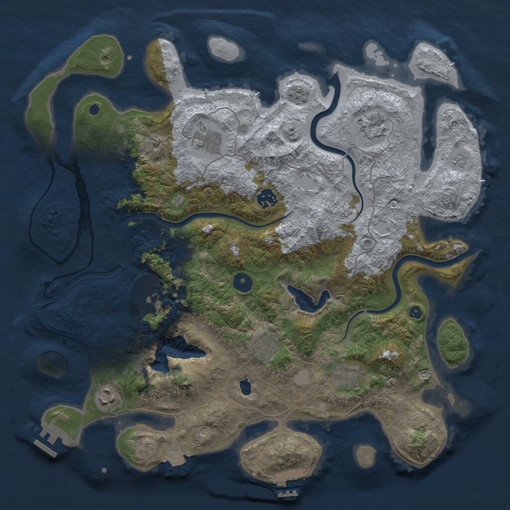 Rust Map: Procedural Map, Size: 4000, Seed: 911224, 14 Monuments
