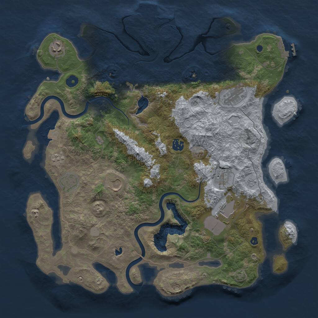 Rust Map: Procedural Map, Size: 4000, Seed: 741582693, 14 Monuments