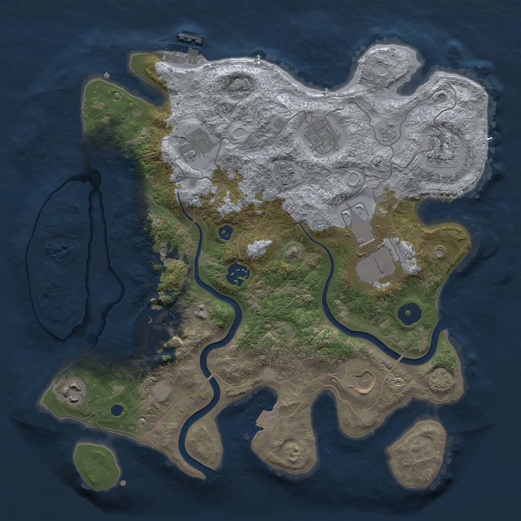 Rust Map: Procedural Map, Size: 3500, Seed: 516655142, 14 Monuments