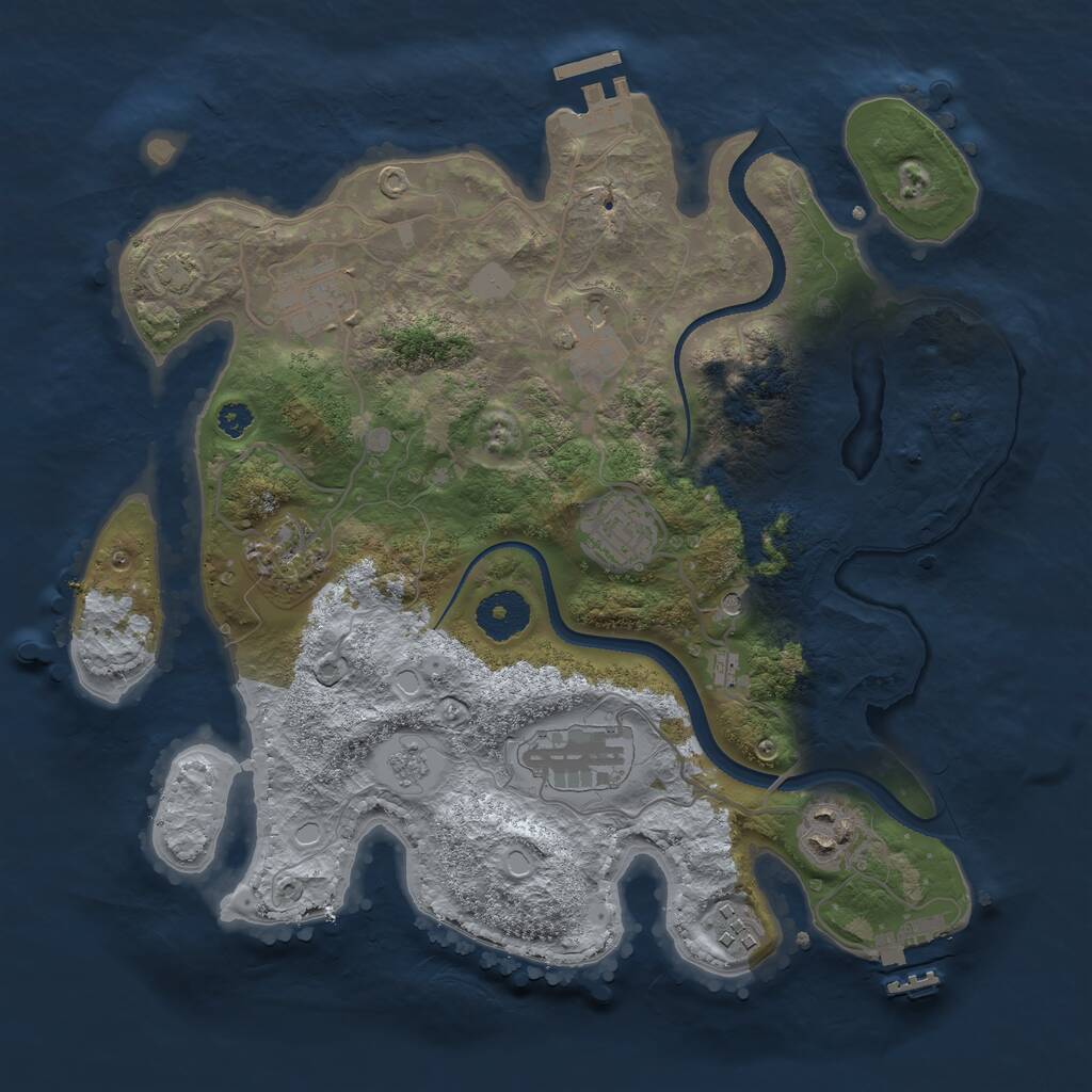 Rust Map: Procedural Map, Size: 3250, Seed: 560848310, 13 Monuments