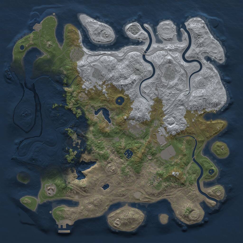 Rust Map: Procedural Map, Size: 4250, Seed: 911224, 16 Monuments