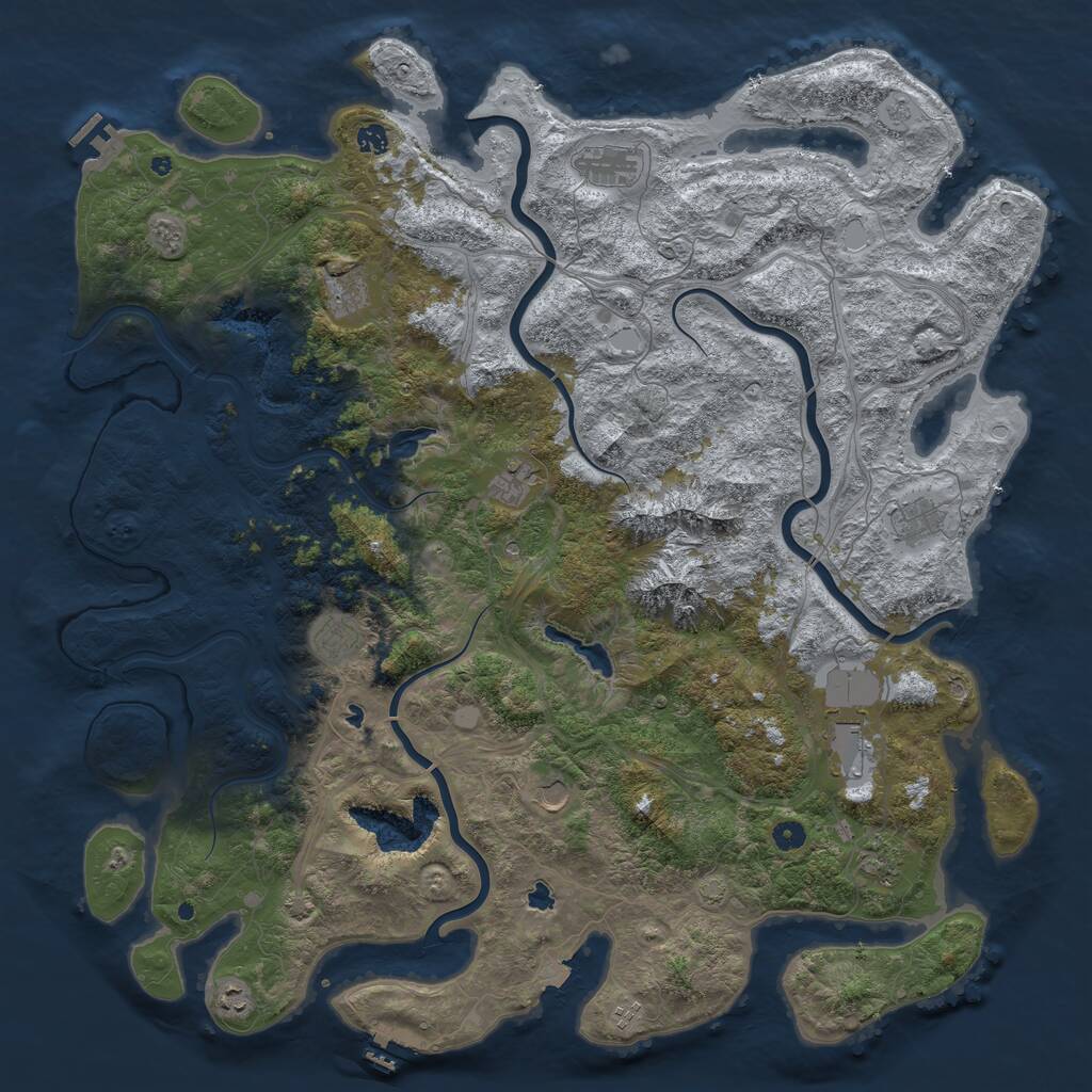Rust Map: Procedural Map, Size: 5250, Seed: 3250, 17 Monuments