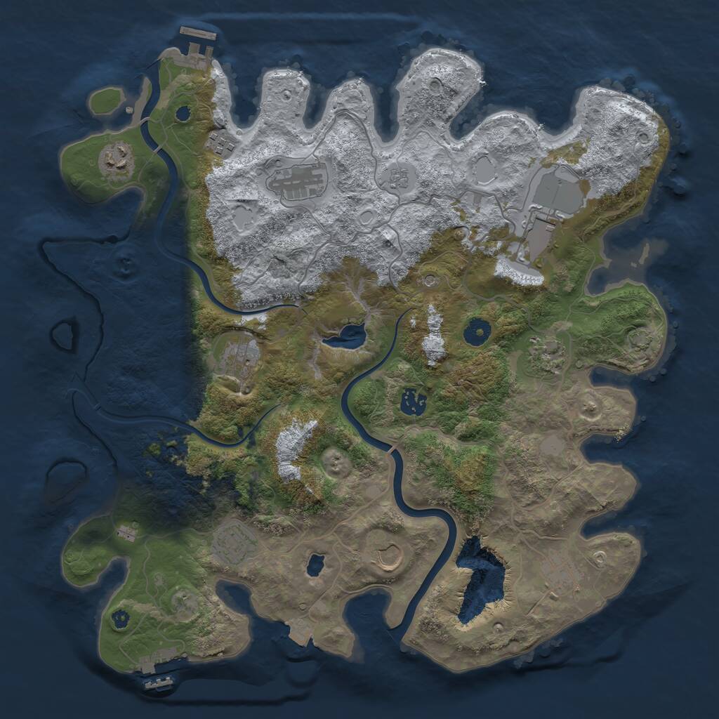 Rust Map: Procedural Map, Size: 4000, Seed: 20262226, 16 Monuments