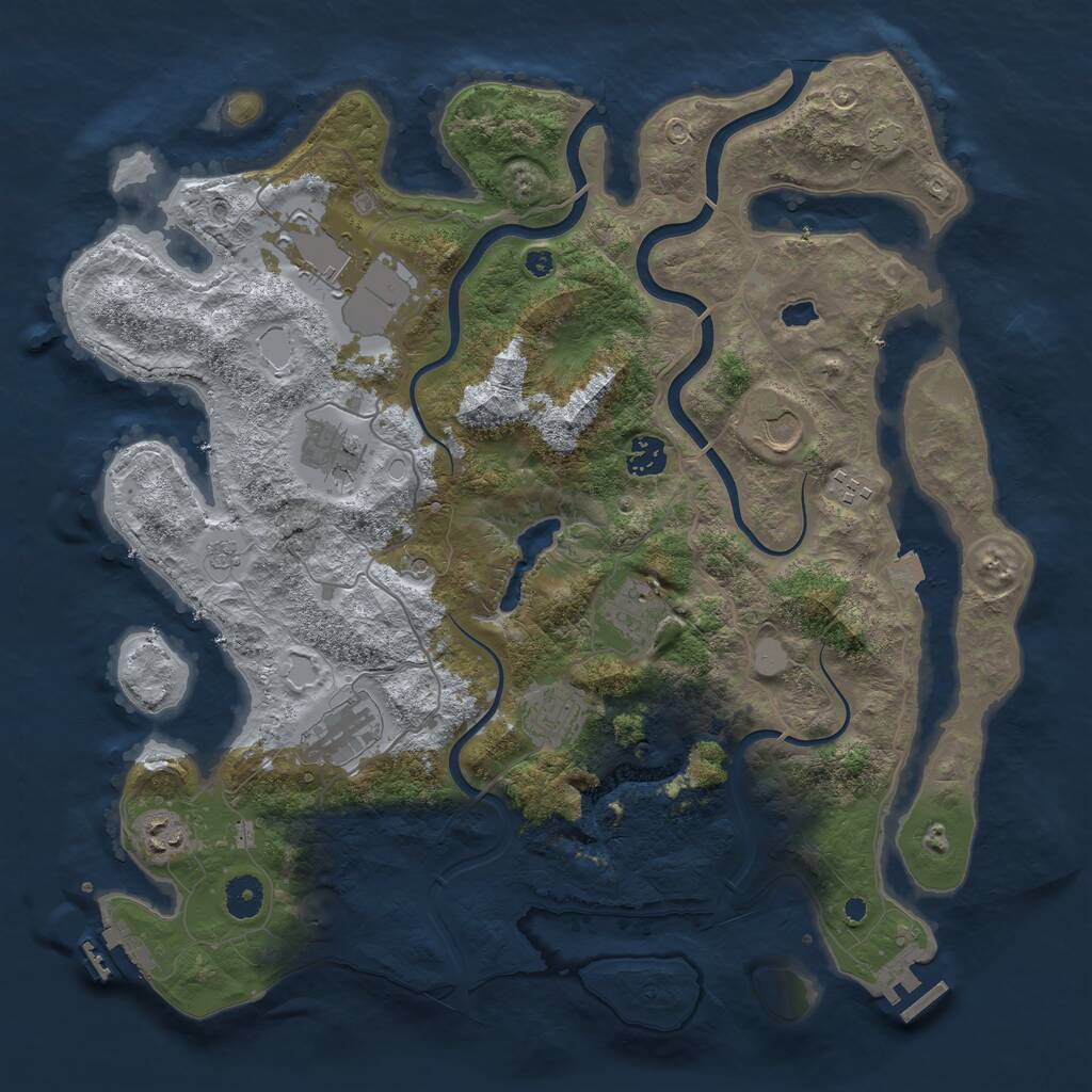 Rust Map: Procedural Map, Size: 4000, Seed: 1065736074, 15 Monuments