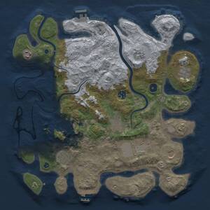 Thumbnail Rust Map: Procedural Map, Size: 3800, Seed: 260326, 16 Monuments