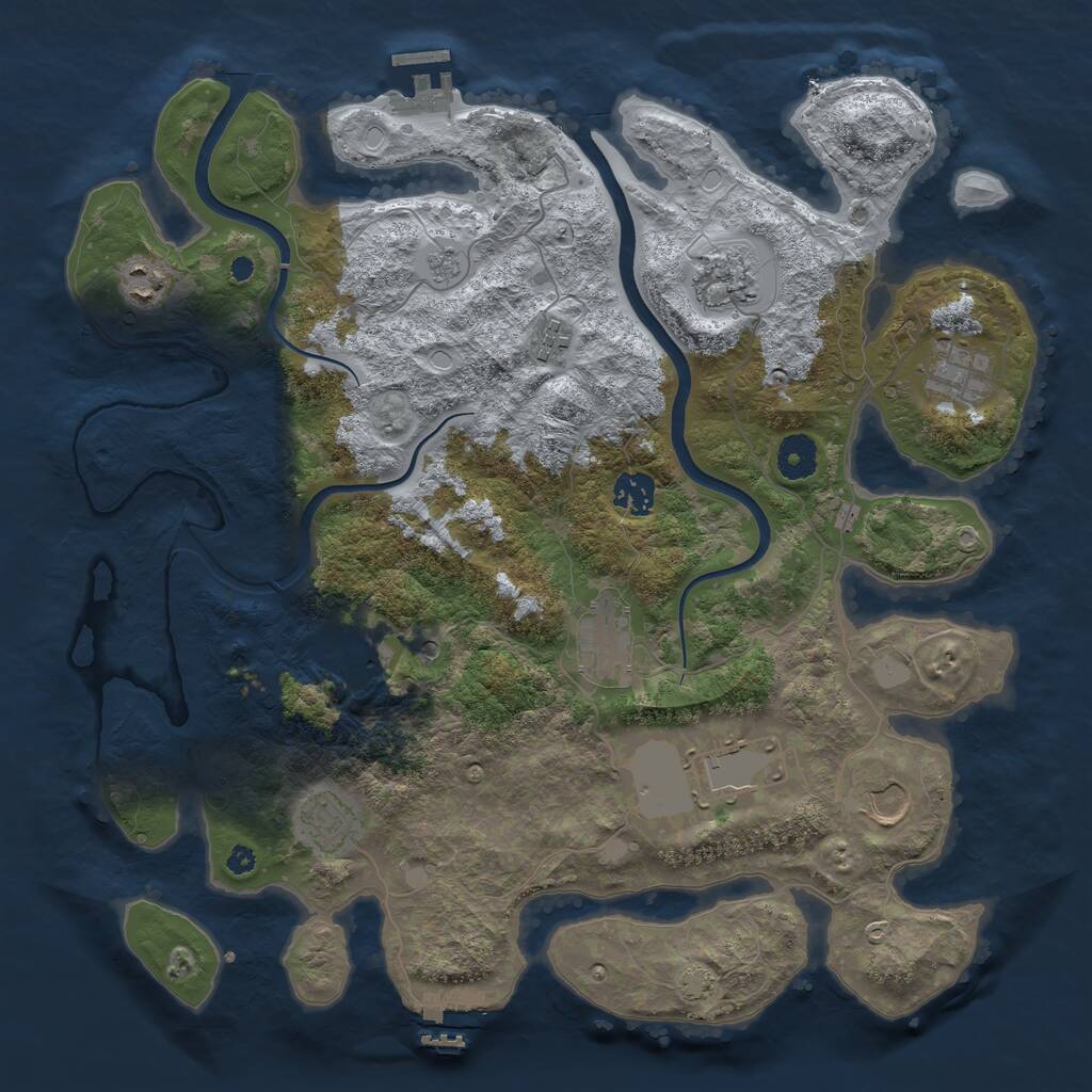 Rust Map: Procedural Map, Size: 3800, Seed: 260326, 16 Monuments