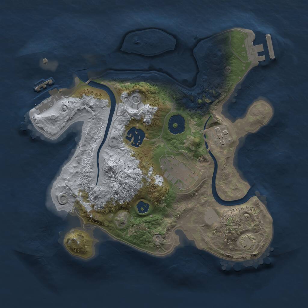 Rust Map: Procedural Map, Size: 2500, Seed: 11223344, 8 Monuments