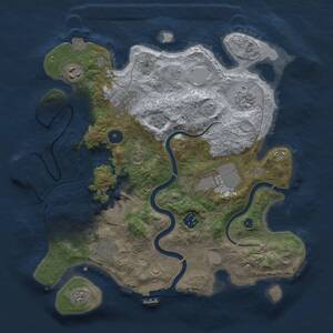 Thumbnail Rust Map: Procedural Map, Size: 3500, Seed: 1477490814, 14 Monuments