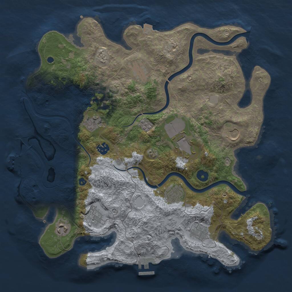 Rust Map: Procedural Map, Size: 3750, Seed: 1426198399, 16 Monuments
