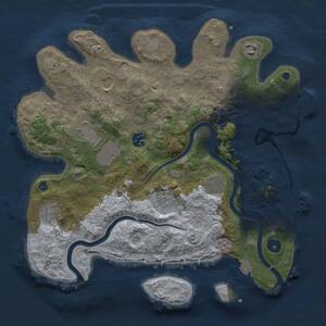 Thumbnail Rust Map: Procedural Map, Size: 3500, Seed: 881439751, 15 Monuments