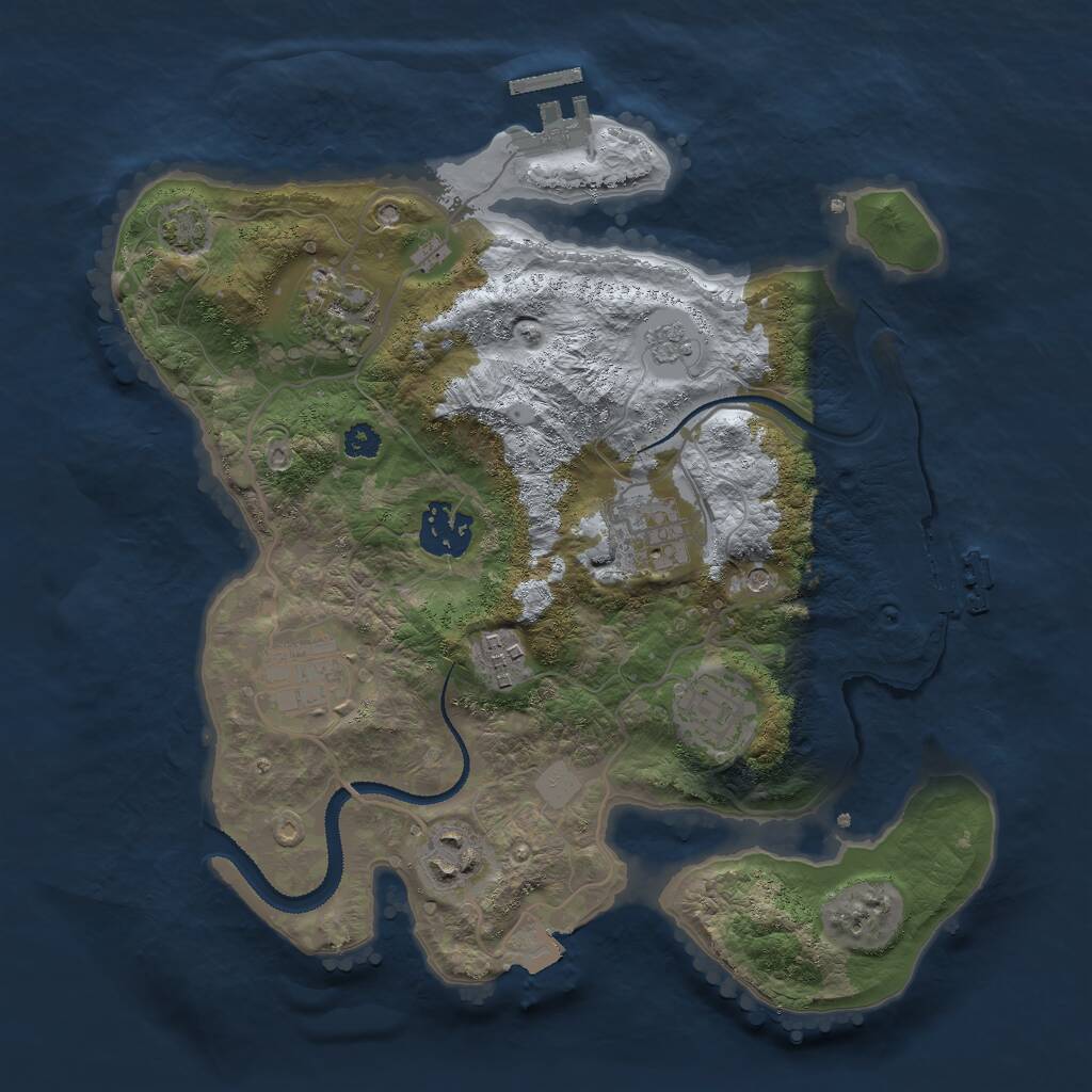 Rust Map: Procedural Map, Size: 3000, Seed: 50090000, 13 Monuments