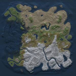 Thumbnail Rust Map: Procedural Map, Size: 4500, Seed: 1104767222, 17 Monuments