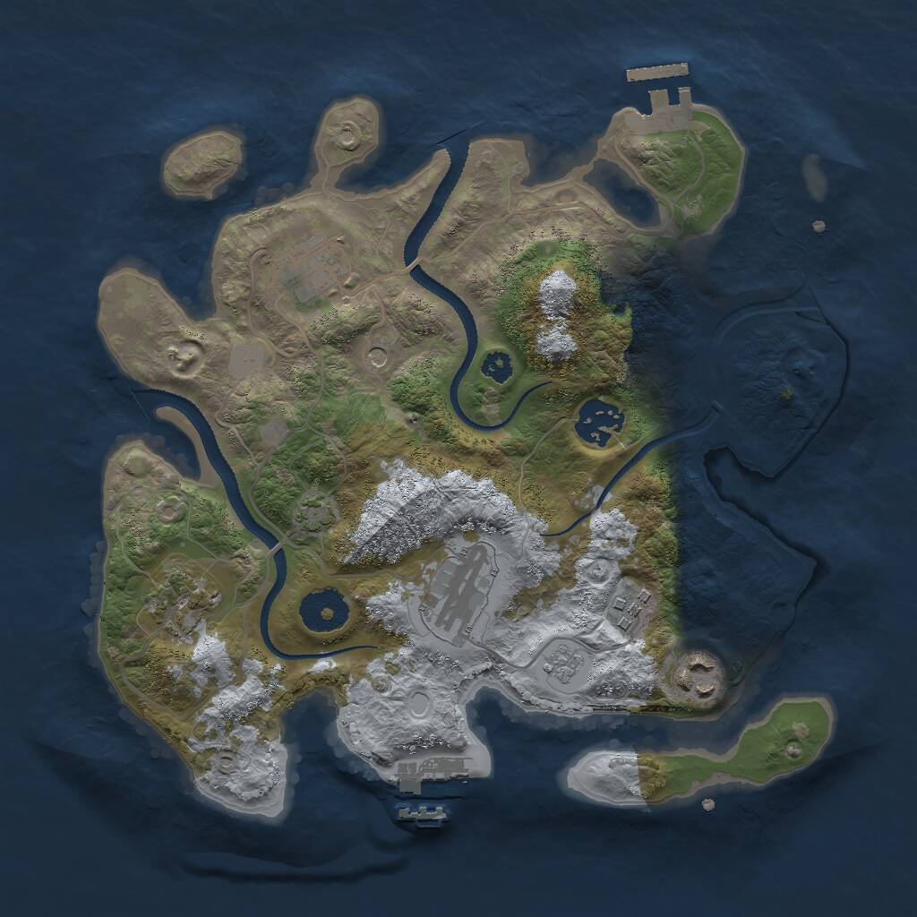 Rust Map: Procedural Map, Size: 3000, Seed: 1580208719, 12 Monuments