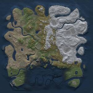 Thumbnail Rust Map: Procedural Map, Size: 4500, Seed: 488738777, 15 Monuments