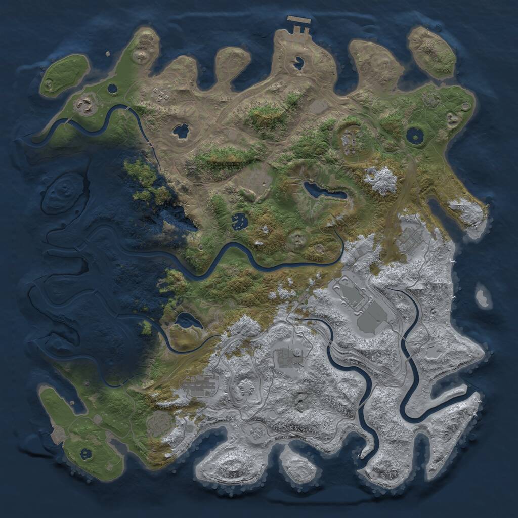 Rust Map: Procedural Map, Size: 4500, Seed: 199921617, 15 Monuments