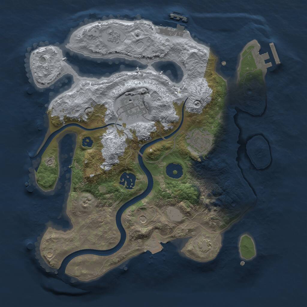Rust Map: Procedural Map, Size: 2800, Seed: 260195453, 9 Monuments