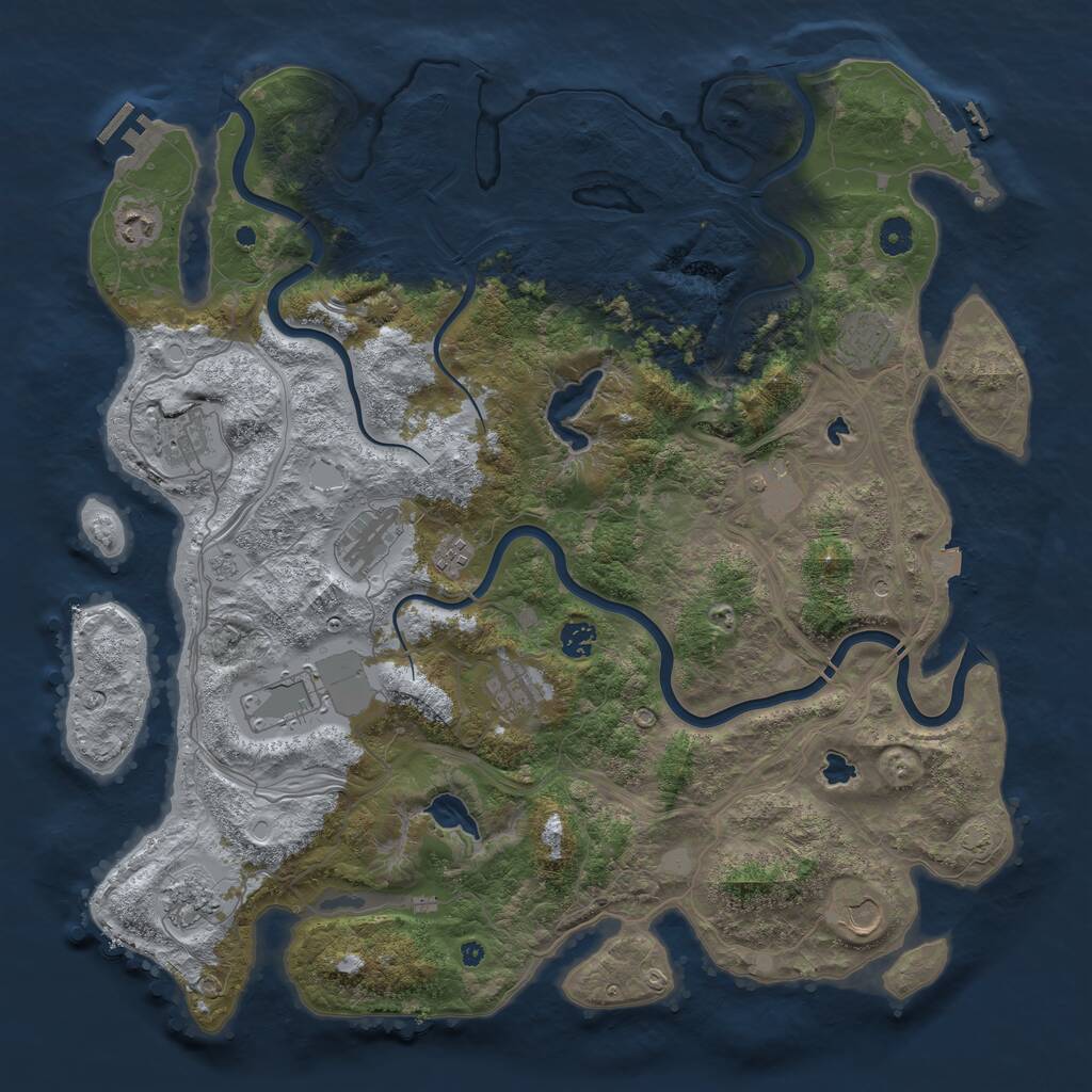 Rust Map: Procedural Map, Size: 4500, Seed: 270, 17 Monuments