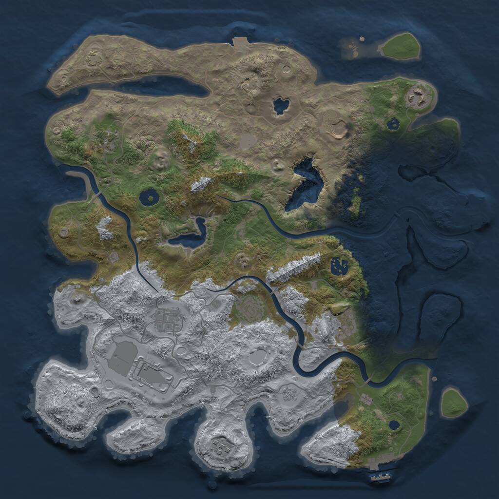 Rust Map: Procedural Map, Size: 4000, Seed: 64206969, 15 Monuments