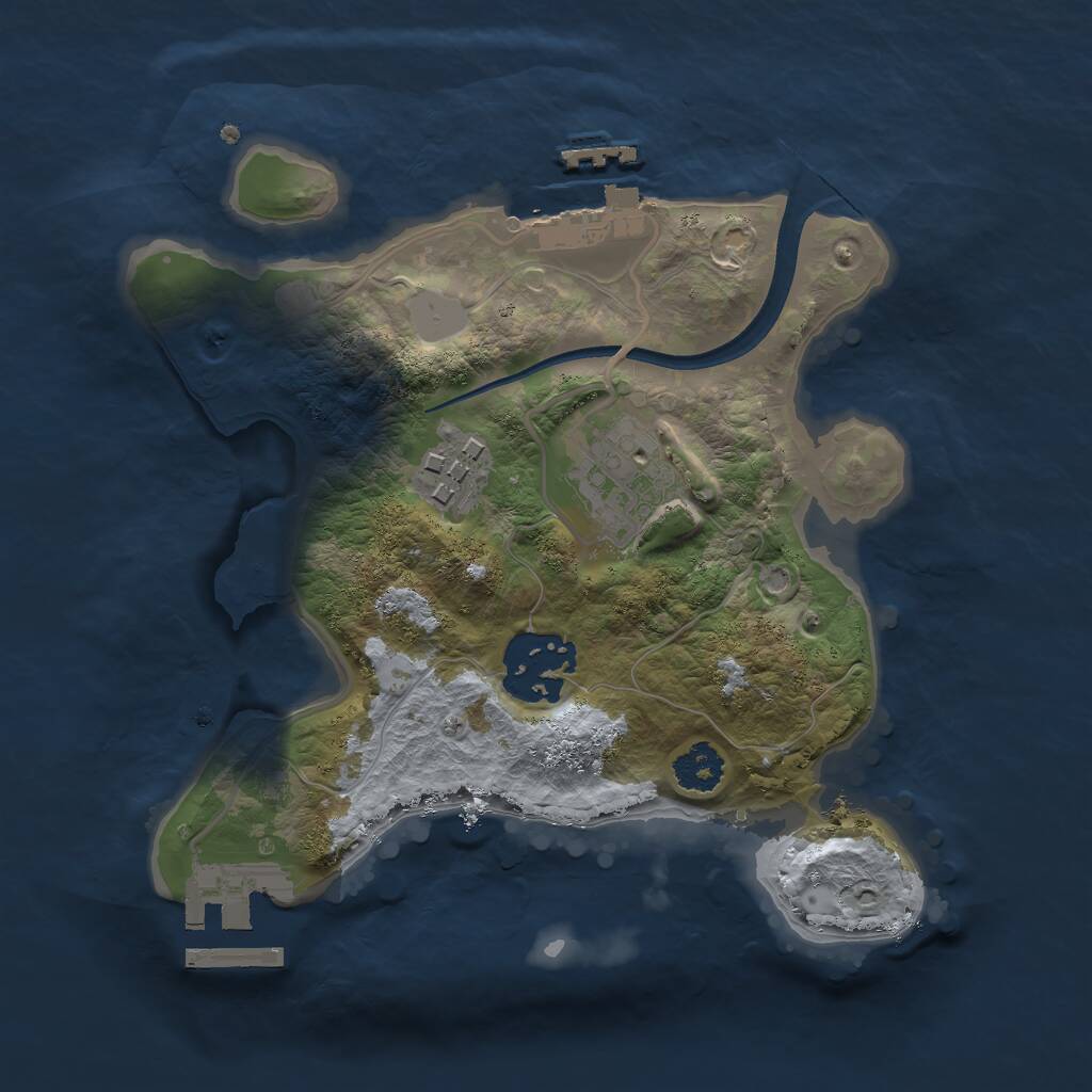 Rust Map: Procedural Map, Size: 2250, Seed: 1869067108, 6 Monuments