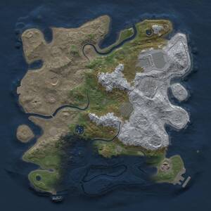 Thumbnail Rust Map: Procedural Map, Size: 3500, Seed: 1179136520, 13 Monuments