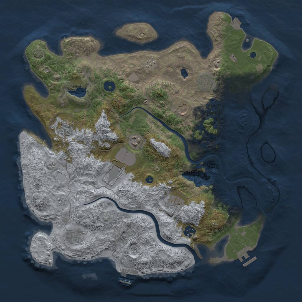 Rust Map: Procedural Map, Size: 4000, Seed: 1894365744, 15 Monuments