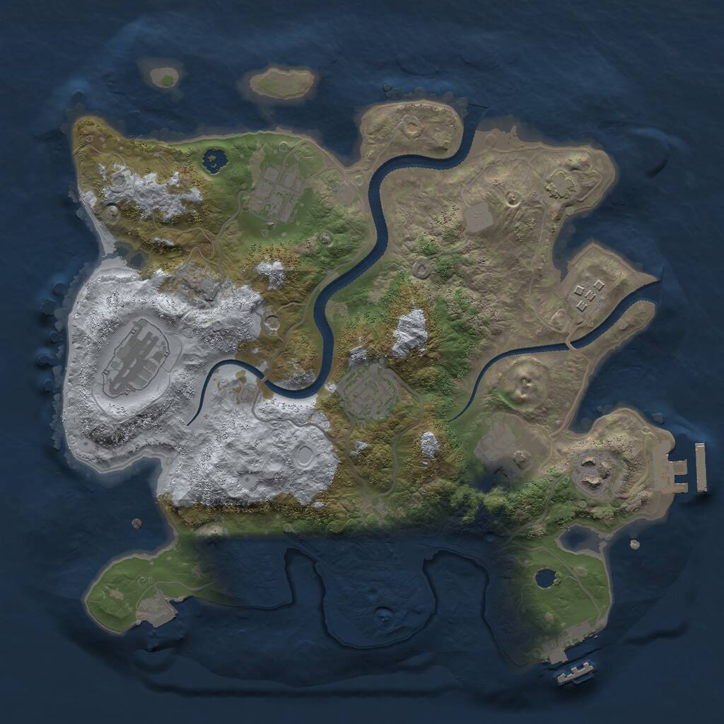 Rust Map: Procedural Map, Size: 3000, Seed: 357279068, 11 Monuments