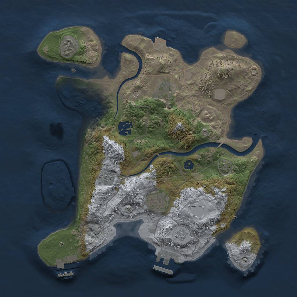 Rust Map: Procedural Map, Size: 3000, Seed: 894905597, 10 Monuments