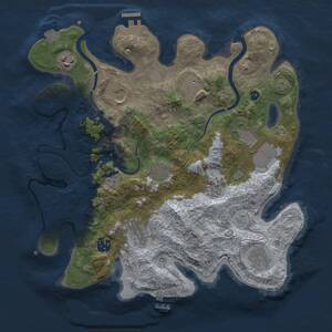 Thumbnail Rust Map: Procedural Map, Size: 3500, Seed: 2033528944, 16 Monuments