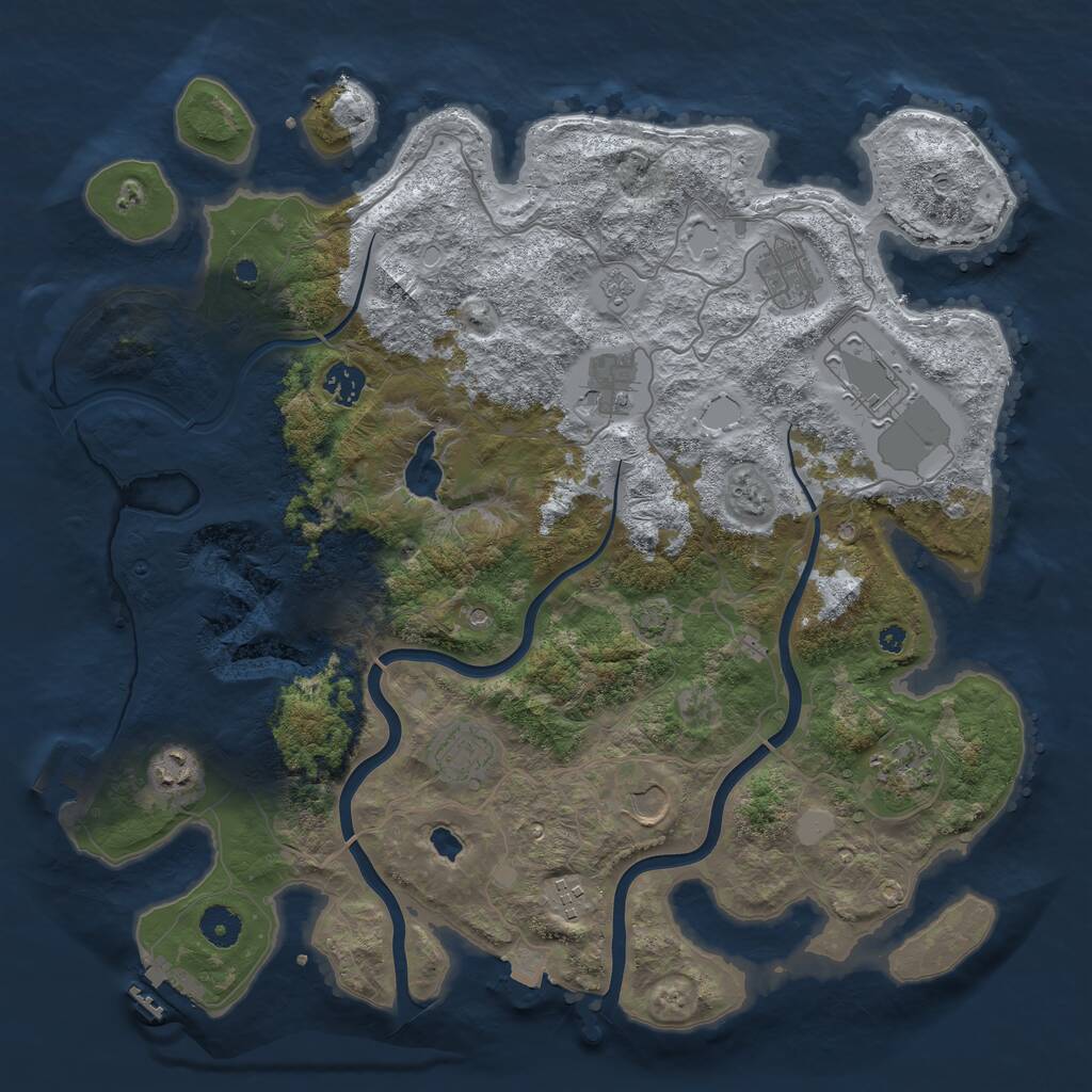 Rust Map: Procedural Map, Size: 4000, Seed: 1341369258, 15 Monuments