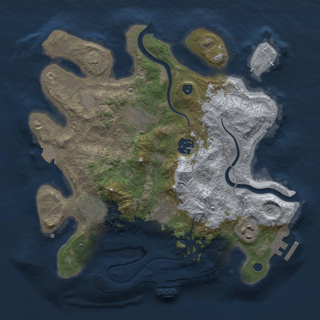 Rust Map: Procedural Map, Size: 3000, Seed: 22289, 11 Monuments