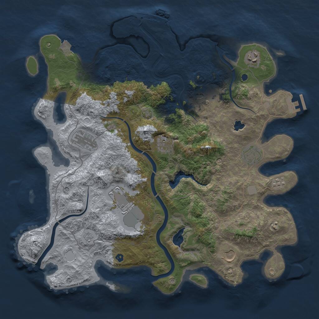 Rust Map: Procedural Map, Size: 4000, Seed: 15566, 14 Monuments