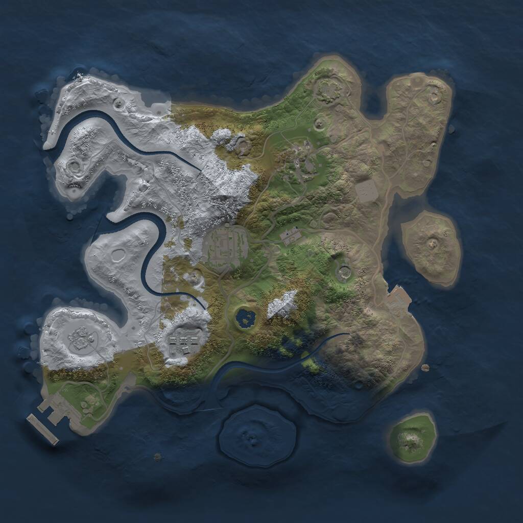 Rust Map: Procedural Map, Size: 2700, Seed: 1774612890, 8 Monuments