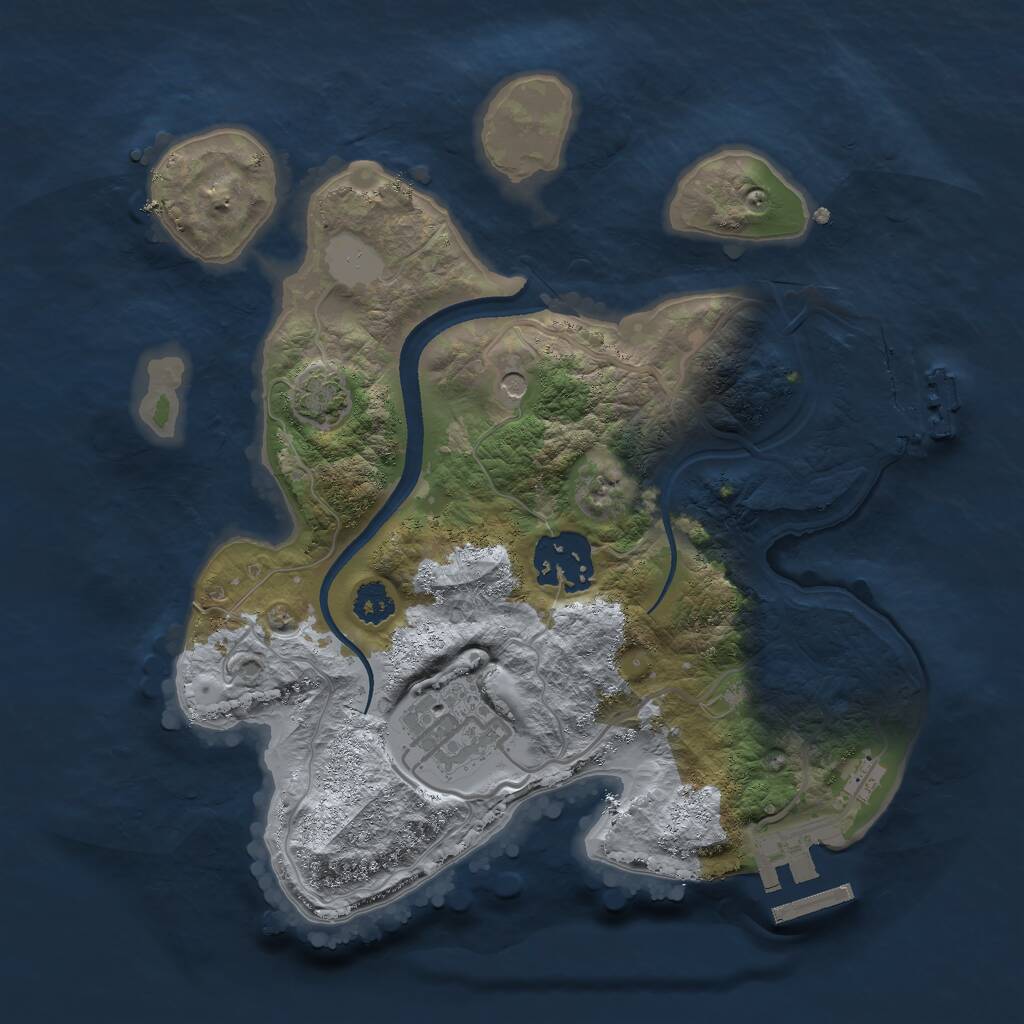 Rust Map: Procedural Map, Size: 2500, Seed: 62349888, 7 Monuments