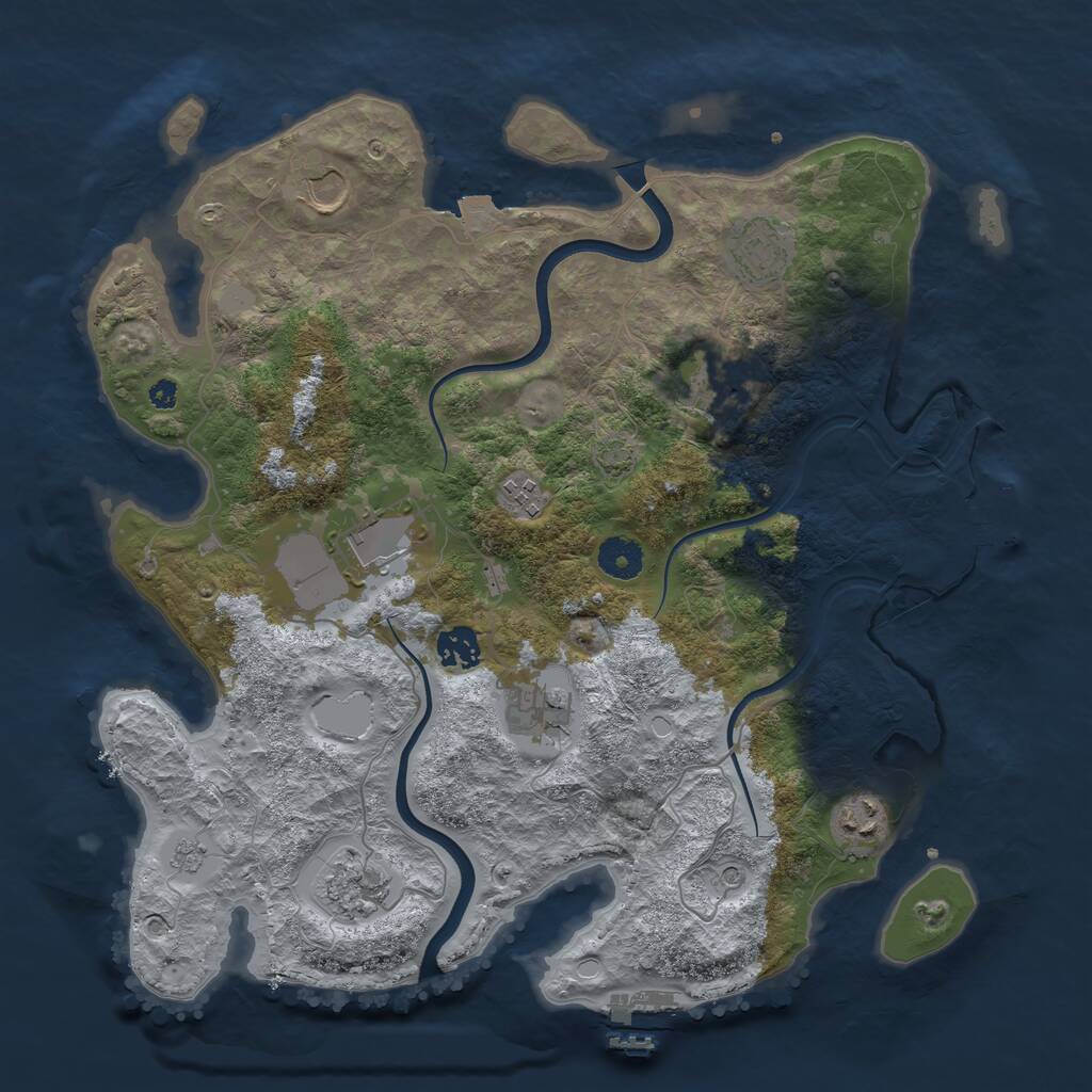 Rust Map: Procedural Map, Size: 3750, Seed: 368201917, 15 Monuments